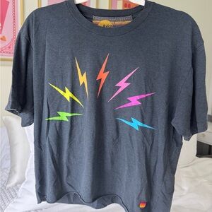 Aviator Nation dark grey cropped tee